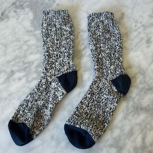 J. Crew Women’s Camp Socks. Navy and White Marbled.